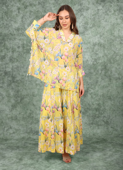 Dandelion Garden Kaftan & Gharara Set