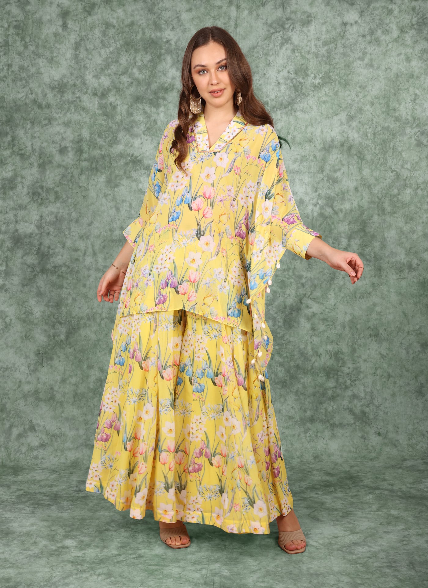 Dandelion Garden Kaftan & Gharara Set