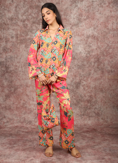 Embroidered Patola Print Co Ord Set