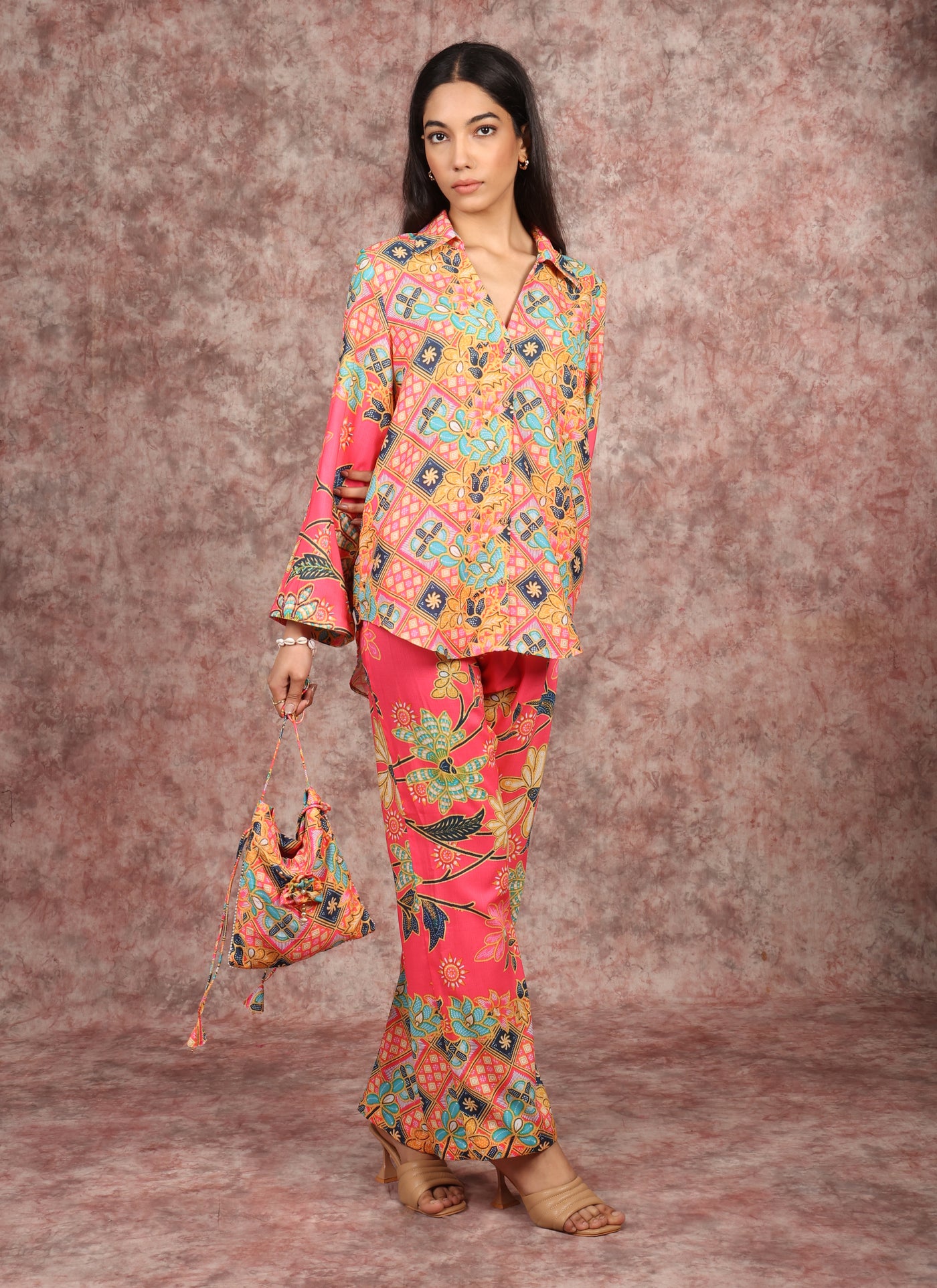 Embroidered Patola Print Co Ord Set