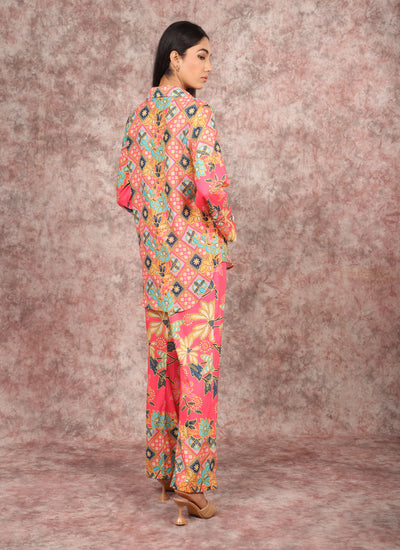 Embroidered Patola Print Co Ord Set