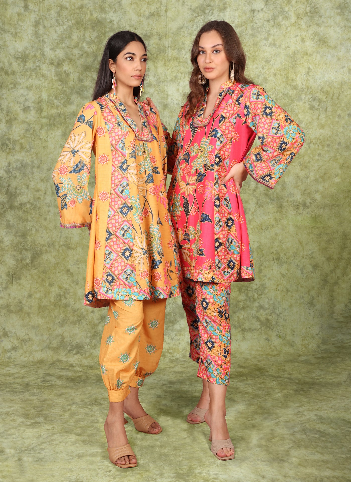 Crimson Patola Print Tunic Kurti Set