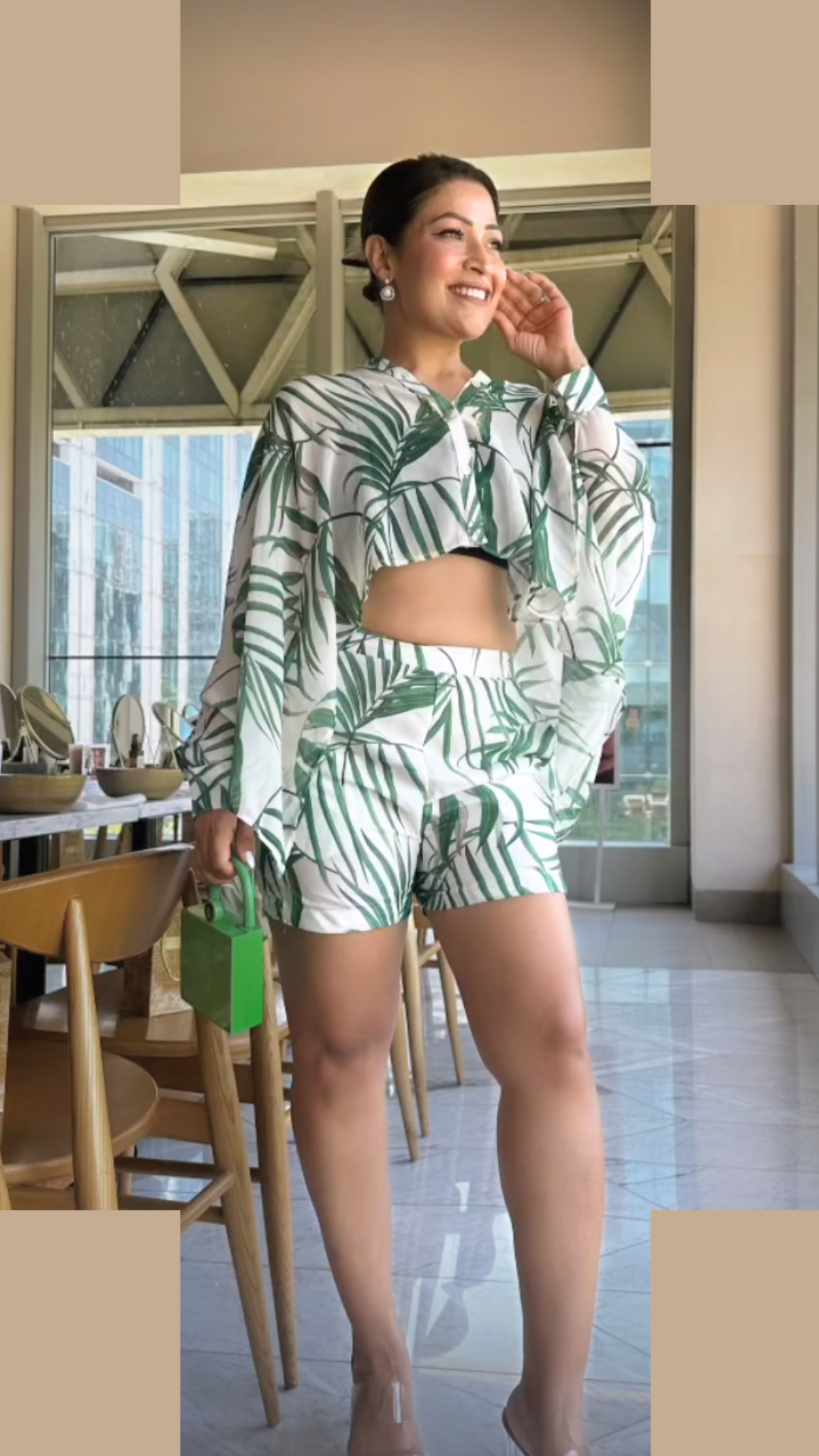 Palm Leaf Print Co Ord Set