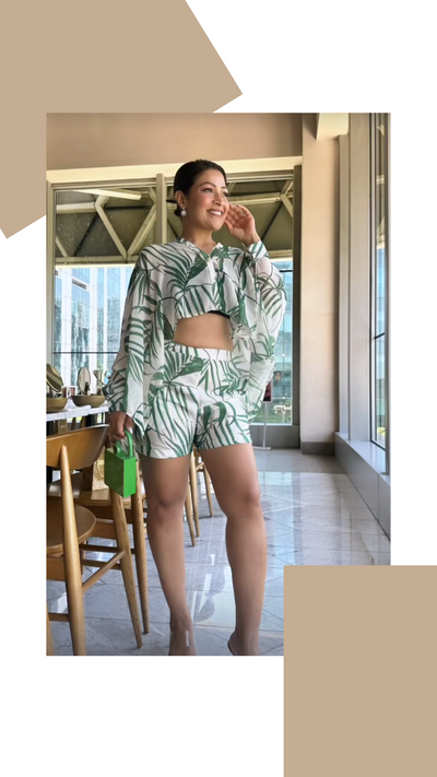 Palm Leaf Print Co Ord Set