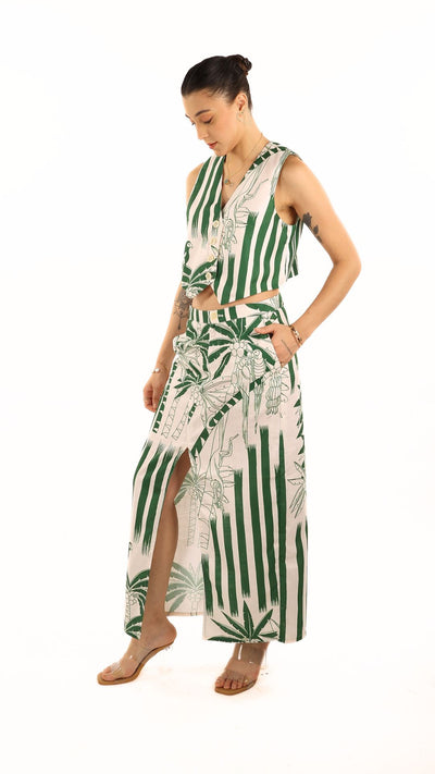 Tropical Monkey Waist Coat Co Ord Set