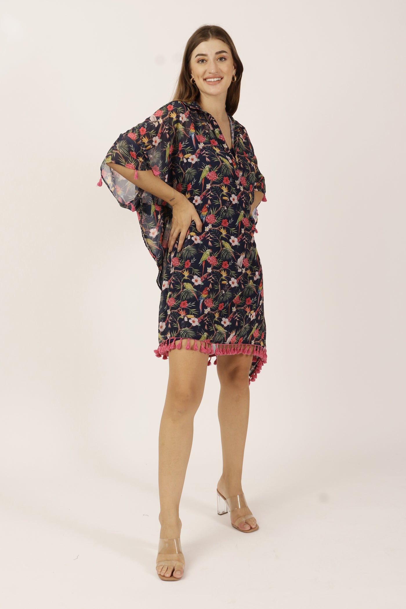 Tropical Bird Kaftan Dress