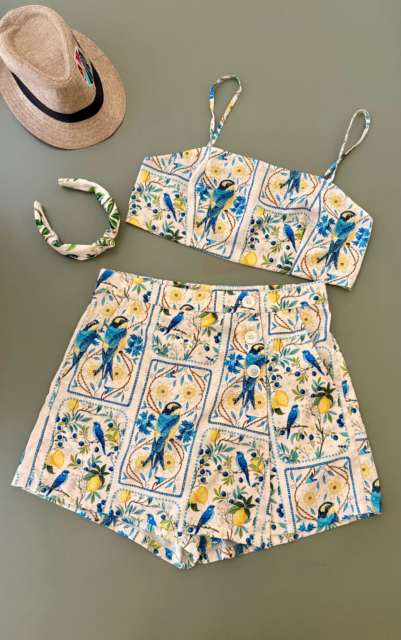 Limon Bird Tie Up Skots Set