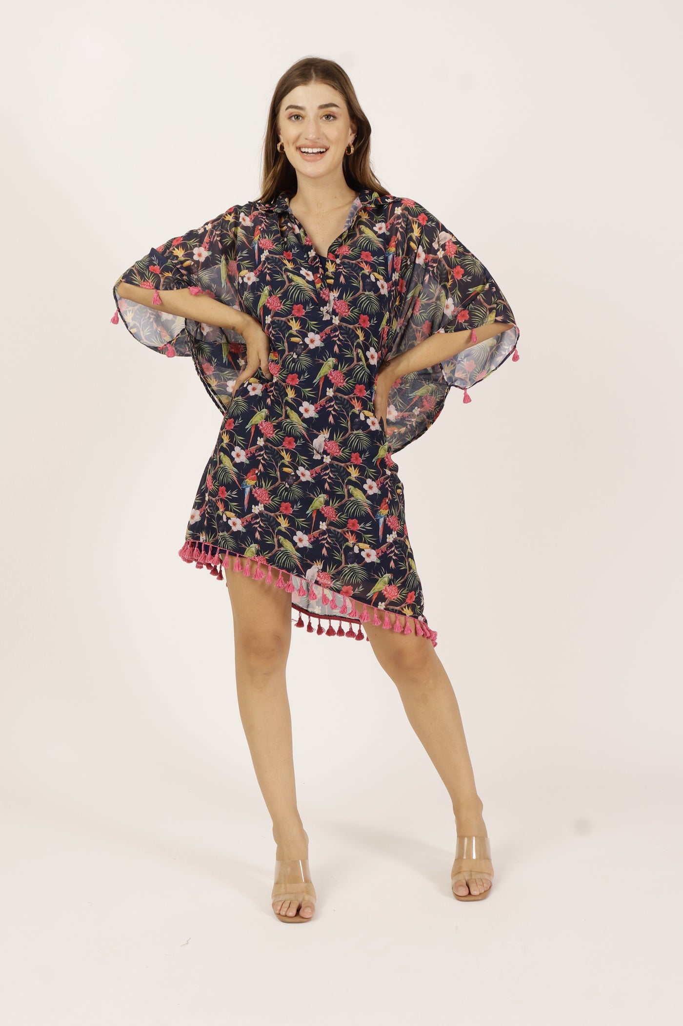 Tropical Bird Kaftan Dress