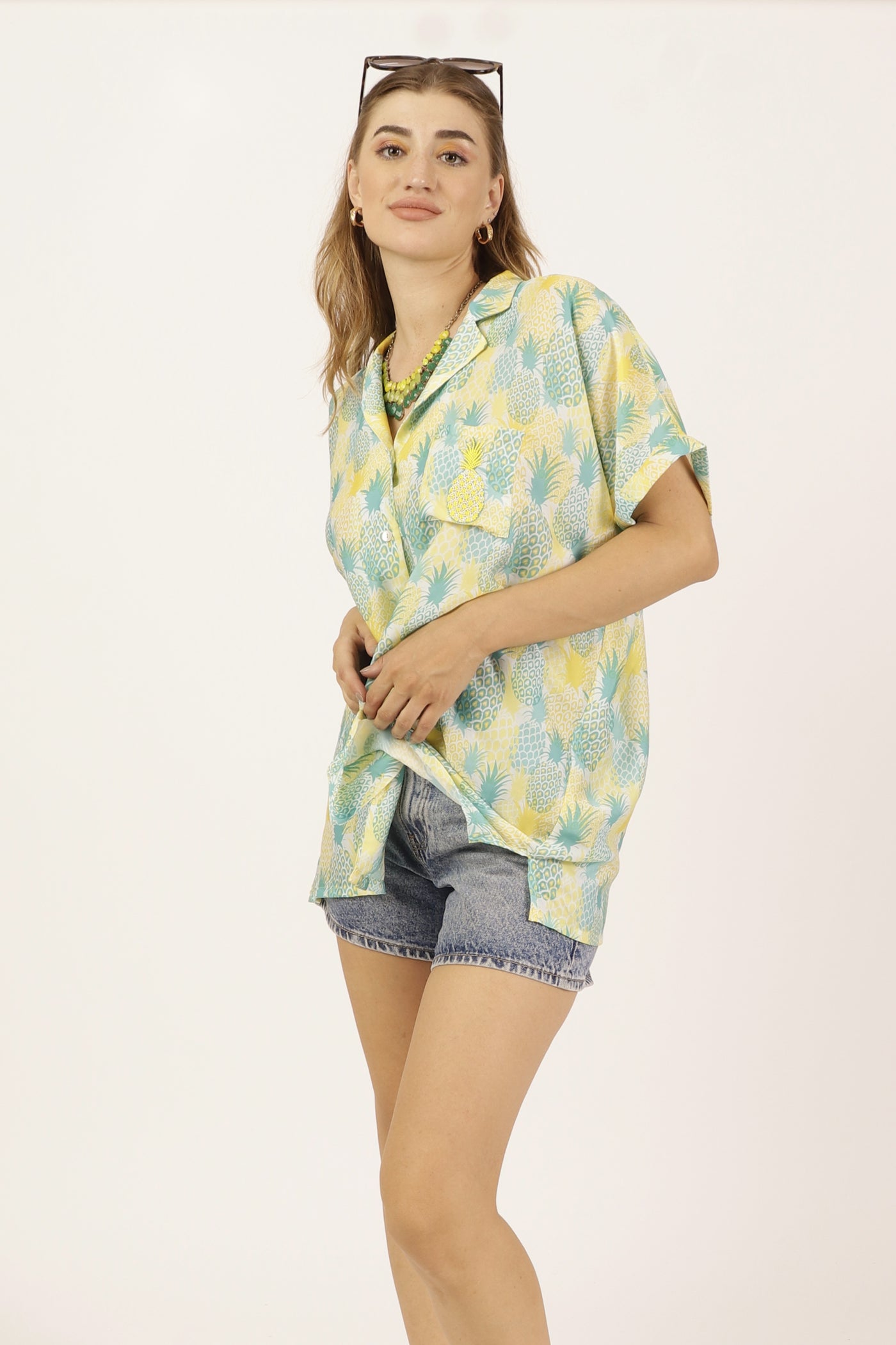 Pineapple Print Resort Shirt