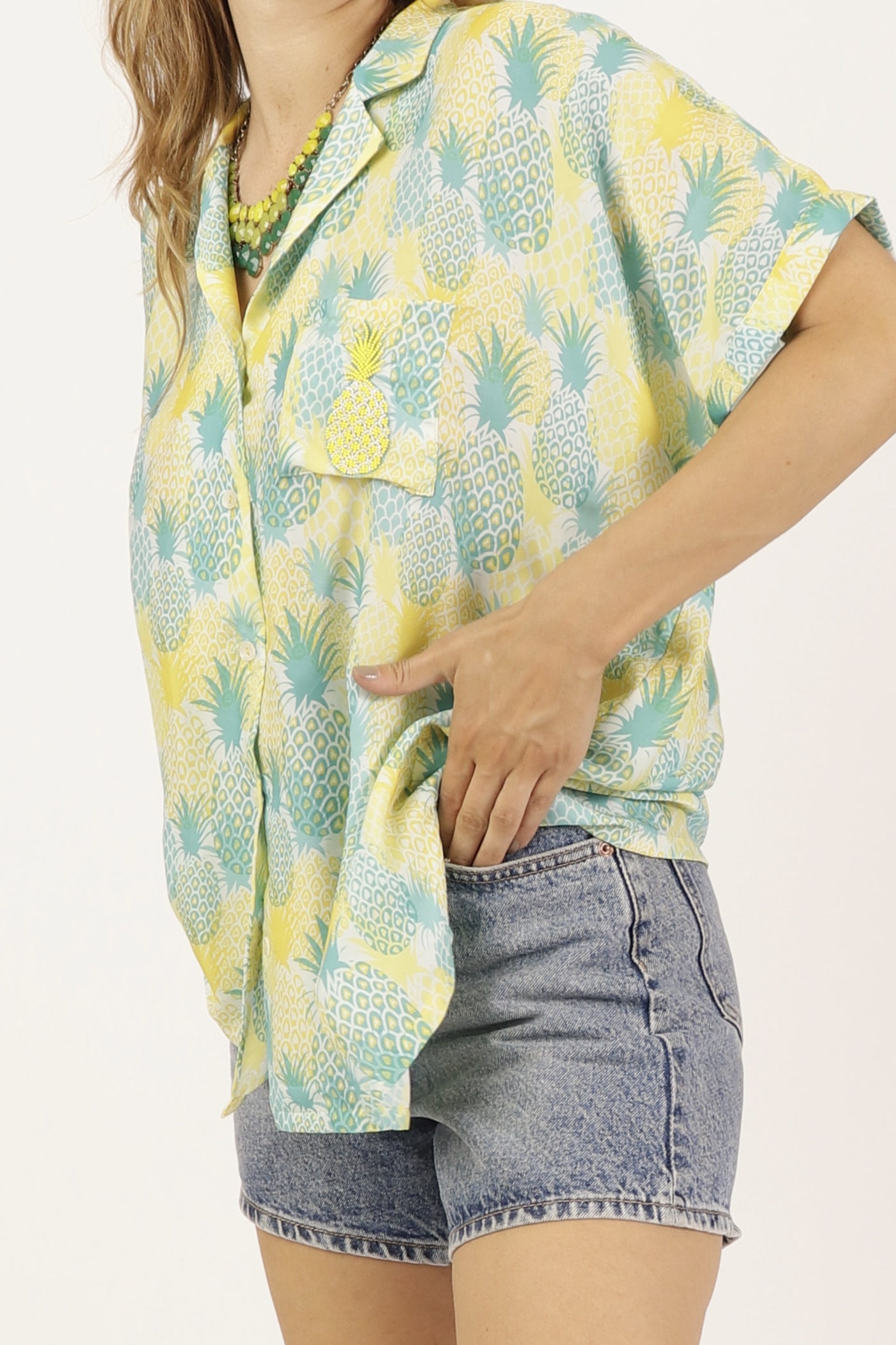 Pineapple Print Resort Shirt