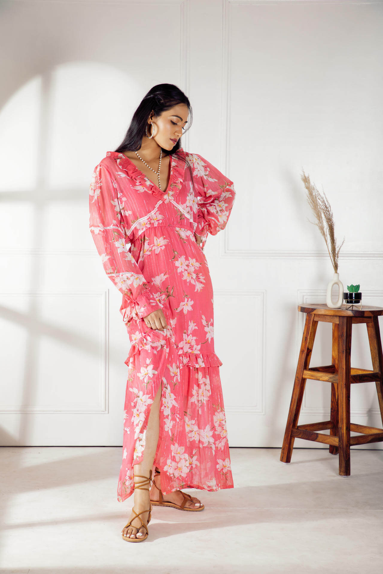 Meraki french rose maxi dress