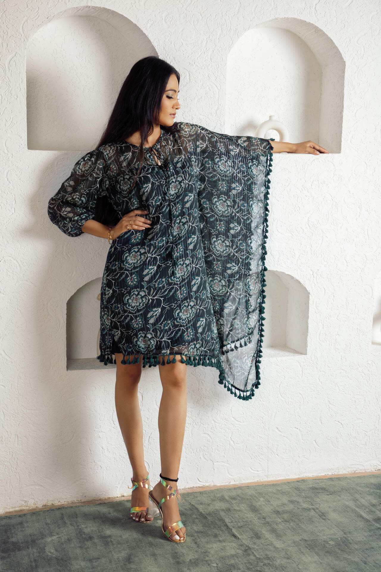 Meraki COAL Fusion Kaftan Dress