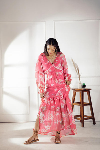 Meraki french rose maxi dress