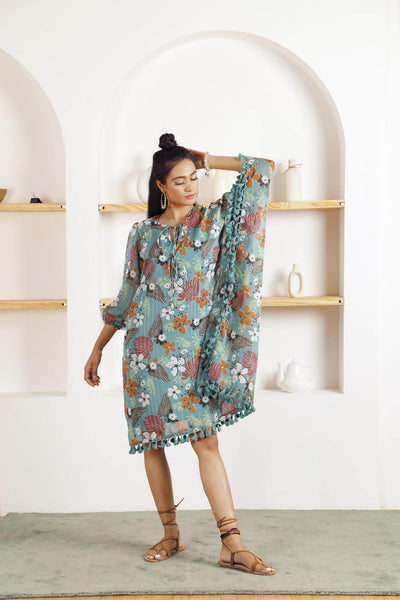 Floral Fusion Kaftan Dress