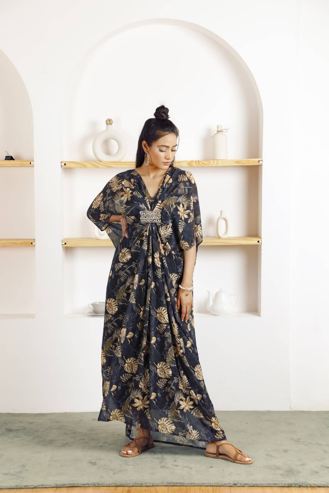 floral print kaftan dress